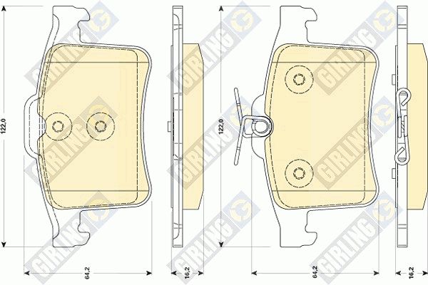 GIRLING Комплект тормозных колодок, дисковый тормоз 6118772