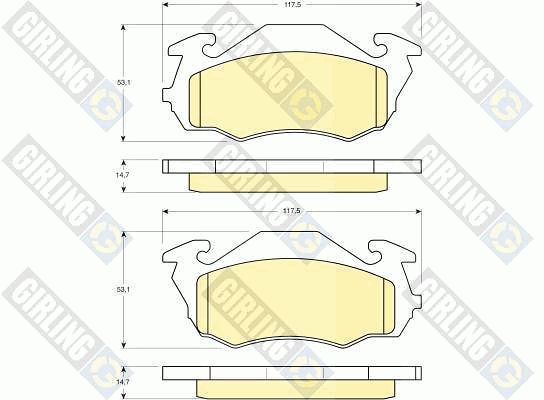 GIRLING Комплект тормозных колодок, дисковый тормоз 6131363