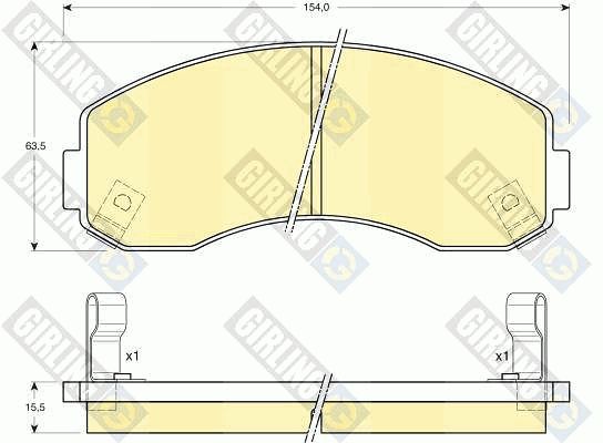 GIRLING Комплект тормозных колодок, дисковый тормоз 6131459