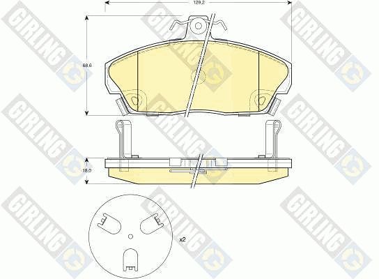 GIRLING Комплект тормозных колодок, дисковый тормоз 6132671