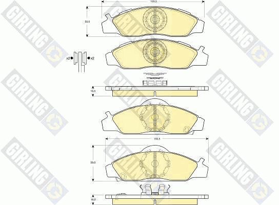 GIRLING Комплект тормозных колодок, дисковый тормоз 6132811