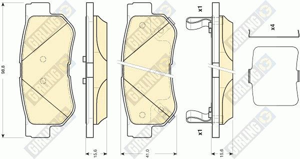 GIRLING Комплект тормозных колодок, дисковый тормоз 6134329