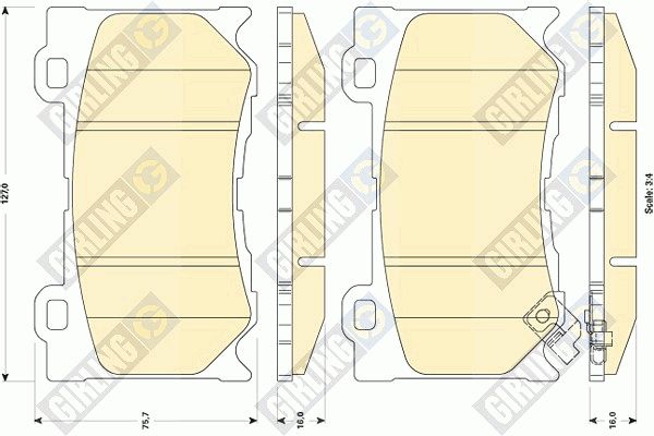 GIRLING Комплект тормозных колодок, дисковый тормоз 6135059