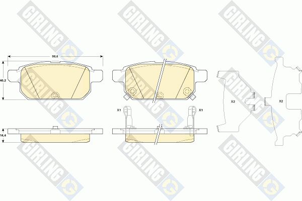 GIRLING Комплект тормозных колодок, дисковый тормоз 6135299