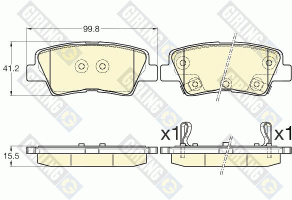 GIRLING Комплект тормозных колодок, дисковый тормоз 6135696