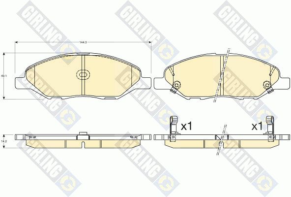 GIRLING Комплект тормозных колодок, дисковый тормоз 6135776