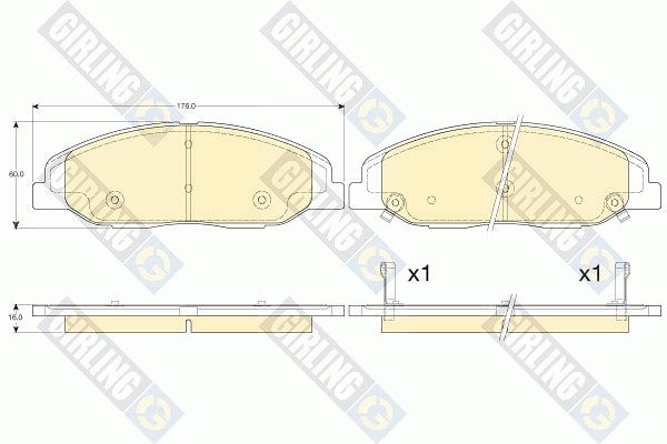 GIRLING Комплект тормозных колодок, дисковый тормоз 6144576
