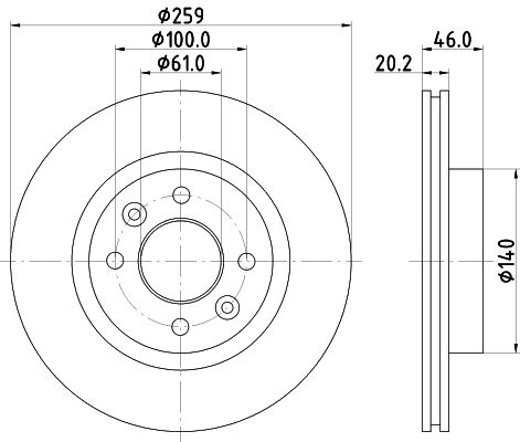 HELLA Тормозной диск 8DD 355 101-281