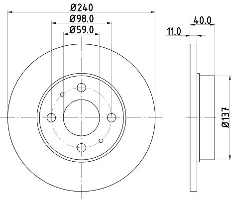 HELLA stabdžių diskas 8DD 355 103-151