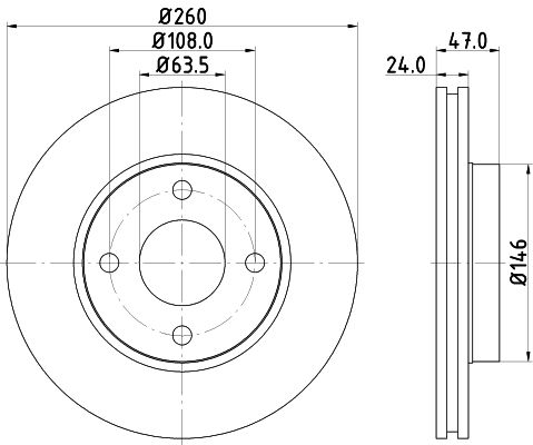 HELLA stabdžių diskas 8DD 355 103-371