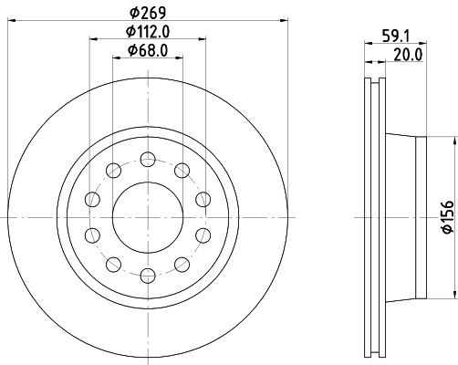 HELLA stabdžių diskas 8DD 355 103-851