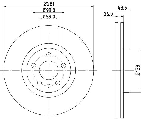 HELLA Тормозной диск 8DD 355 104-451