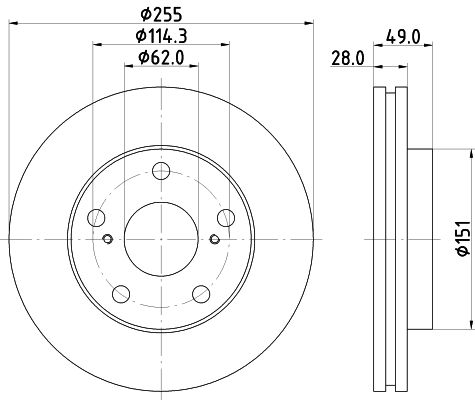 HELLA stabdžių diskas 8DD 355 104-911