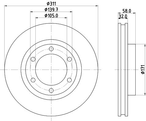 HELLA stabdžių diskas 8DD 355 105-211