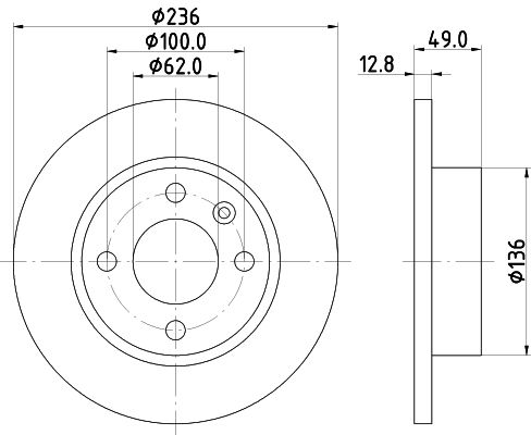 HELLA stabdžių diskas 8DD 355 105-891