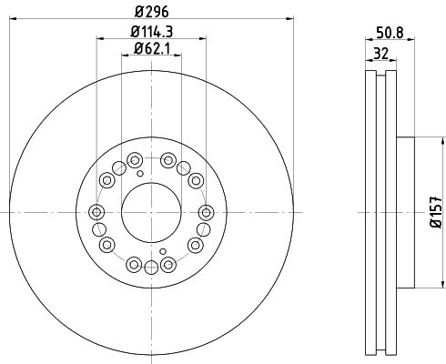 HELLA Тормозной диск 8DD 355 107-971