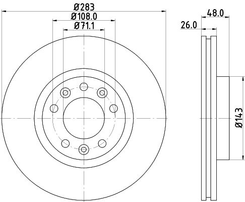 HELLA Тормозной диск 8DD 355 117-341