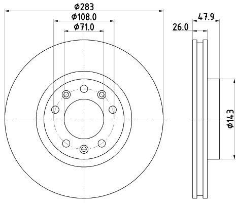 HELLA stabdžių diskas 8DD 355 120-481