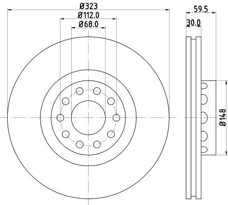 HELLA Тормозной диск 8DD 355 121-001
