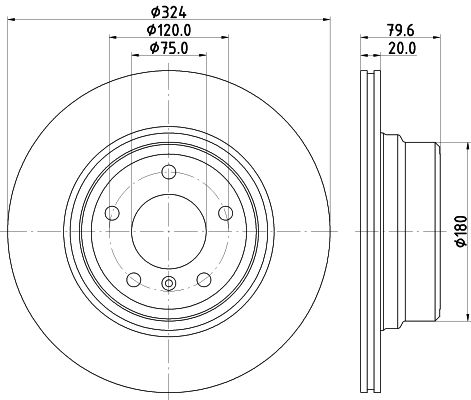 HELLA Тормозной диск 8DD 355 121-761