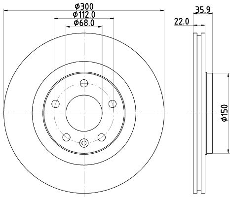 HELLA Тормозной диск 8DD 355 121-941