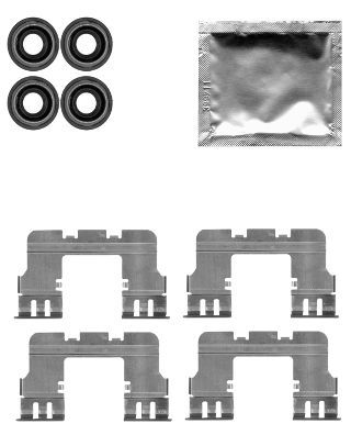 HELLA priedų komplektas, diskinių stabdžių trinkelės 8DZ 355 204-771