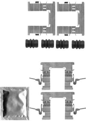 HELLA Комплектующие, колодки дискового тормоза 8DZ 355 205-211