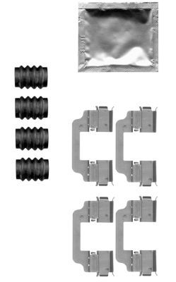 HELLA priedų komplektas, diskinių stabdžių trinkelės 8DZ 355 205-321