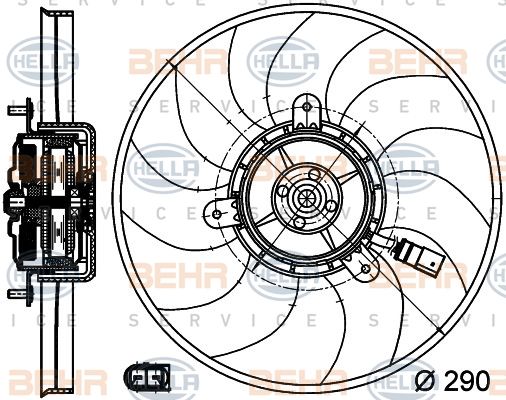 HELLA ventiliatorius, radiatoriaus 8EW 351 040-081