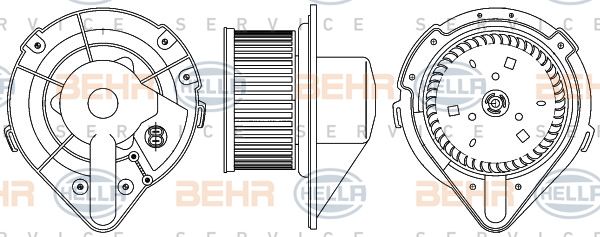 HELLA Вентилятор салона 8EW 351 044-371