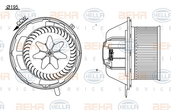 HELLA Вентилятор салона 8EW 351 104-791