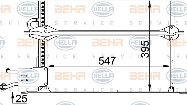 HELLA Конденсатор, кондиционер 8FC 351 035-291