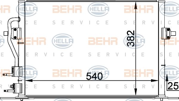 HELLA Конденсатор, кондиционер 8FC 351 035-581