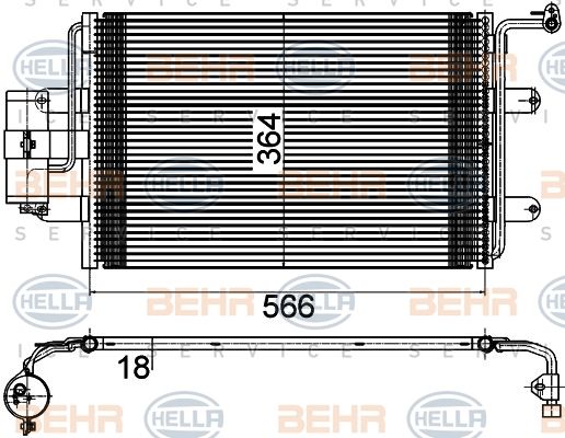 HELLA Конденсатор, кондиционер 8FC 351 036-384