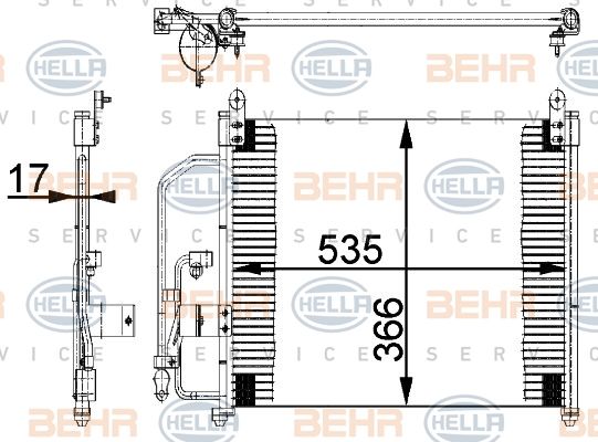 HELLA Конденсатор, кондиционер 8FC 351 037-221