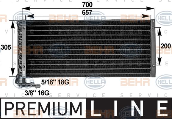 HELLA Конденсатор, кондиционер 8FC 351 300-061