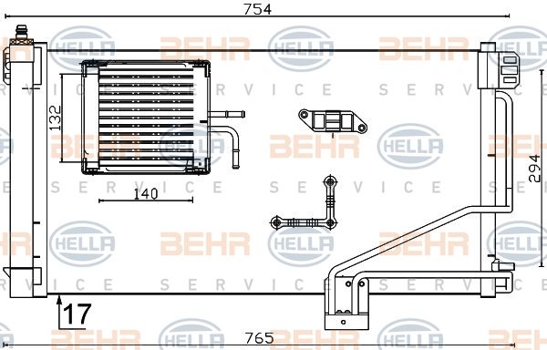 HELLA Конденсатор, кондиционер 8FC 351 301-344