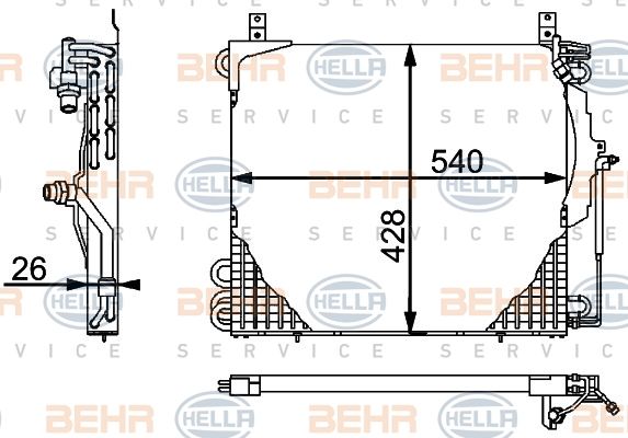 HELLA Конденсатор, кондиционер 8FC 351 301-481