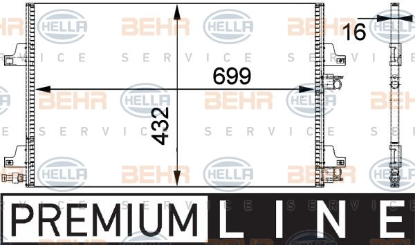 HELLA Конденсатор, кондиционер 8FC 351 301-631