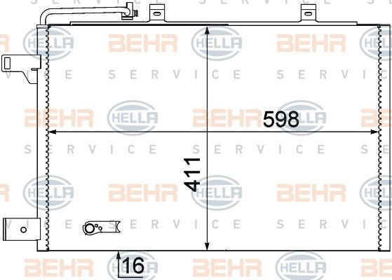 HELLA Конденсатор, кондиционер 8FC 351 301-684