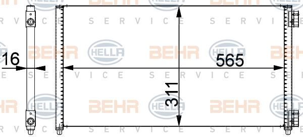 HELLA Конденсатор, кондиционер 8FC 351 301-721