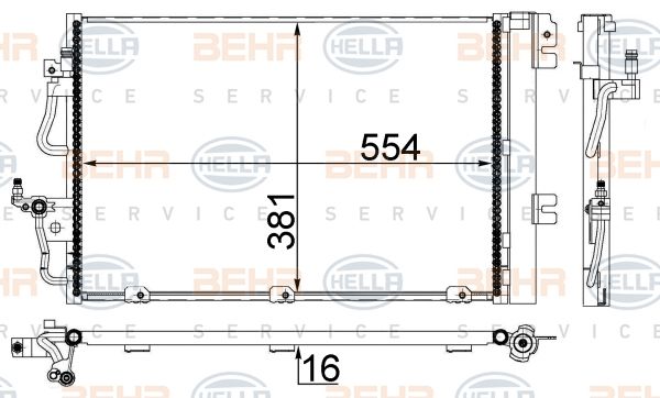 HELLA Конденсатор, кондиционер 8FC 351 301-764