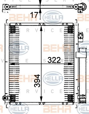 HELLA Конденсатор, кондиционер 8FC 351 302-221