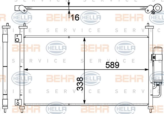 HELLA Конденсатор, кондиционер 8FC 351 303-641