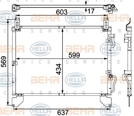 HELLA Конденсатор, кондиционер 8FC 351 304-151