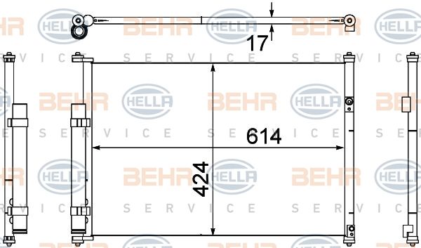 HELLA Конденсатор, кондиционер 8FC 351 304-351