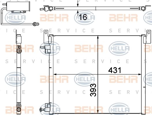 HELLA Конденсатор, кондиционер 8FC 351 304-481