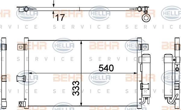 HELLA Конденсатор, кондиционер 8FC 351 304-741