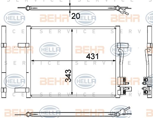 HELLA Конденсатор, кондиционер 8FC 351 304-791