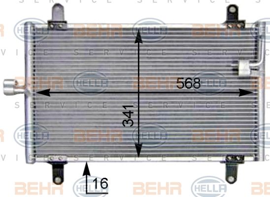 HELLA Конденсатор, кондиционер 8FC 351 305-211